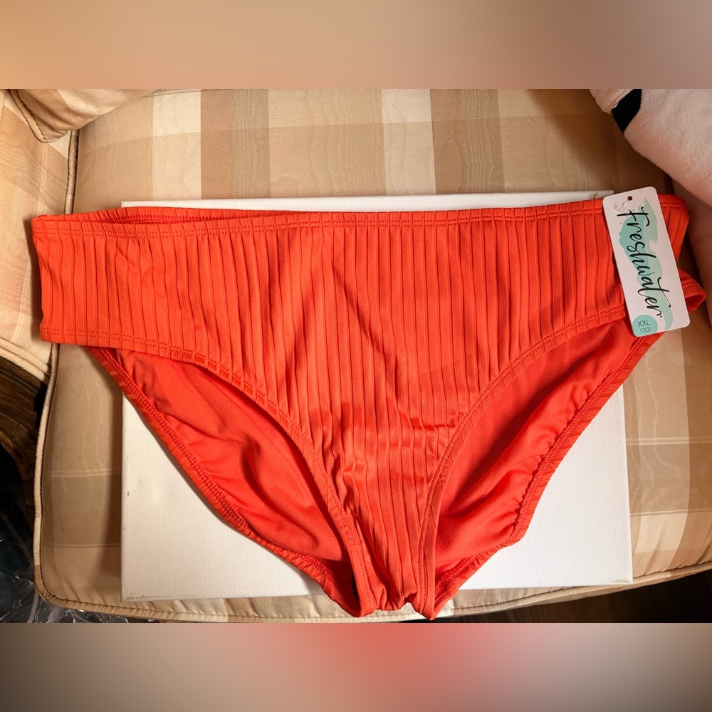 Kohl’s Freshwater Orange Ribbed High-Waist Bikini Bottom - XXL 20 2X